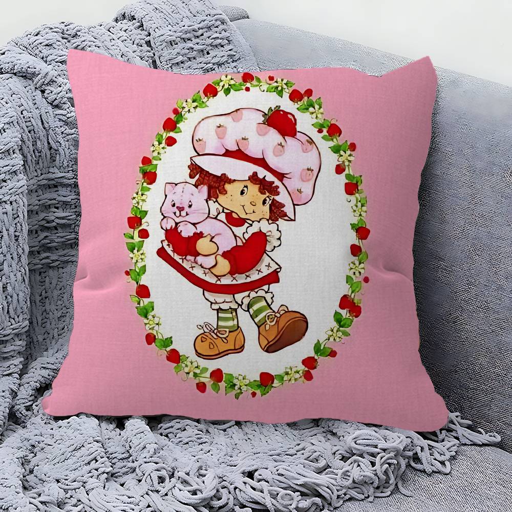 S-Strawberry-shortcake Girl Pillowcase Toon Gift Cushion Cover Bedroom Home Sofa Chair Seat Decor Pillow Case