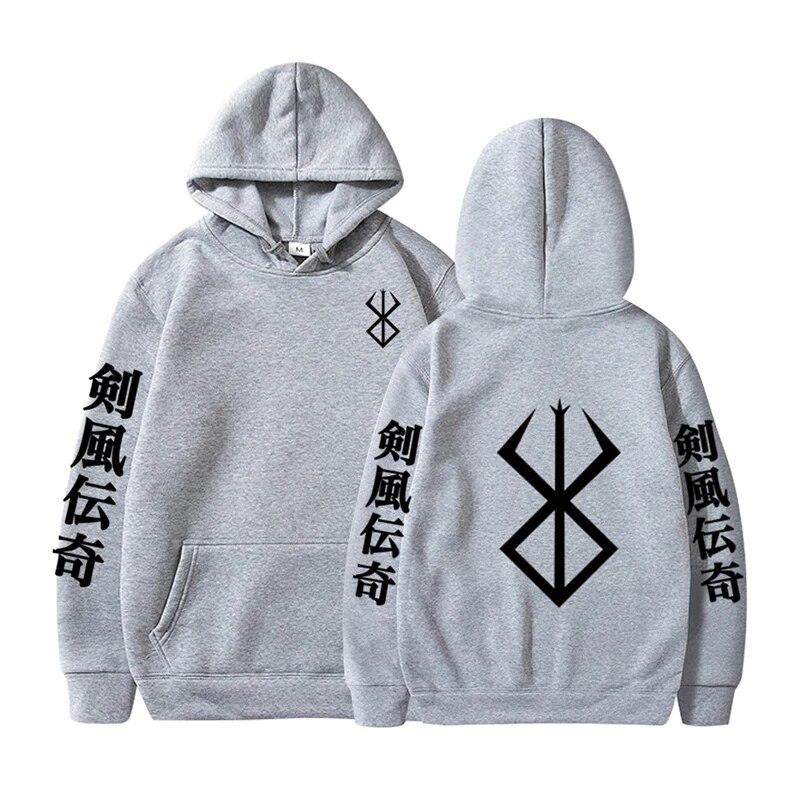 Anime Berserk Print Hoodies Guts Graphic Pullover Women's Vintage Loose Sweatshirt Fashion Autumn Winter Unisex Long Sleeve Clothing