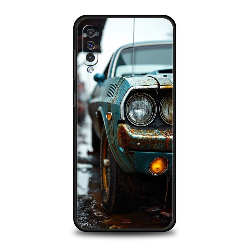 Black White Car Phone Case For Samsung A56 A36 A26 A54 A52 A24 A14 A50 A72 A70 A40 A06 A12 A22 A34 A42 A32 A04s A16 5G Cover