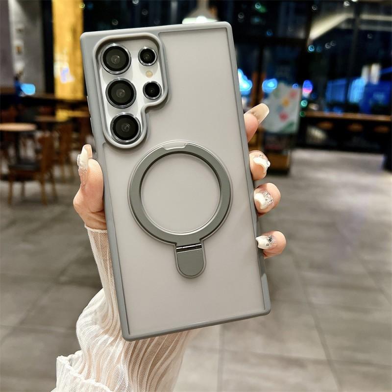 Matte TPU Magnetic Phone Case With Built-in Kickstand IPhone 17 Pro Max Shockproof Lens Guard Compatible MagSafe