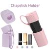 Silikonläppstiftförvaringspåse Enfärgad Läppbalsamshållare Kreativt Läppstiftsskydd Nyckelringar Hem