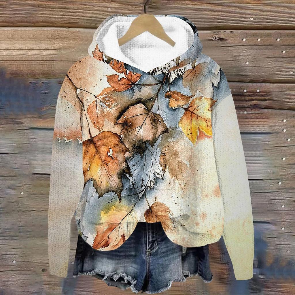 Women's Knit Sweater Cute Shirt Fall Crewneck  Pullover Tops Hoodied Sweatshirt