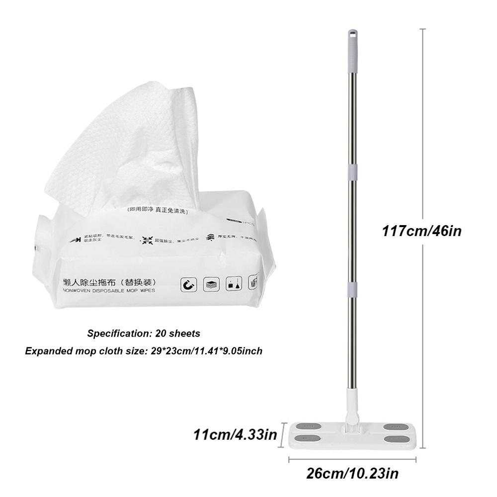360stupňový rotační čisticí mopový zametač s jednorázovou mopovou podložkou Čisticí mop na podlahy pro čištění dřevěných, laminátových a dlaždicových podlah