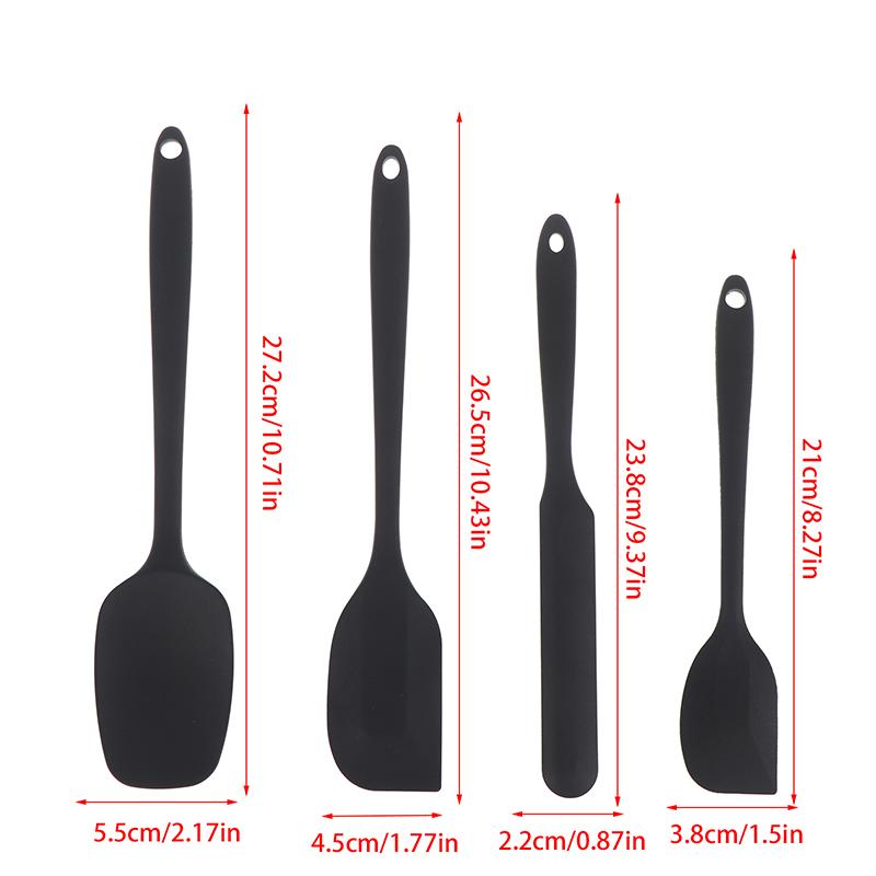 4Pcs/Set Non Stick Heat-Resistant Silicone Spatula Set Kitchen Utensils With Cream Scraper For Cooking Mixing Baking Tools