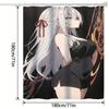 1Pc Anime Cartoon Girl Shower Curtain - Polyester Bathroom Decor With Vibrant Digital Print, Machine Washable & Hooks Included
