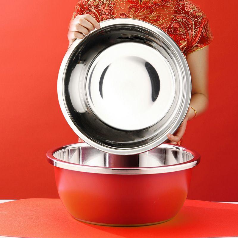 Handun Red Stainless Steel Wedding Basin Set