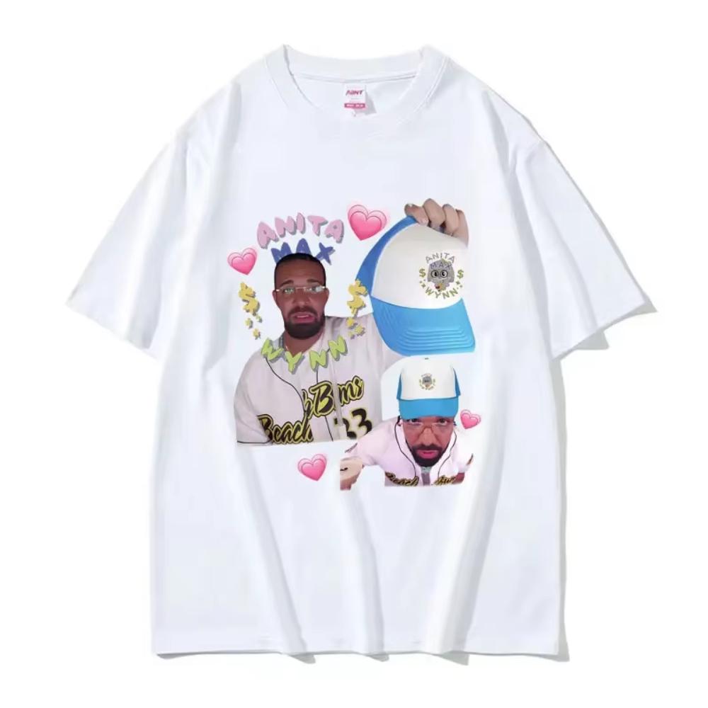 Rapper Drake And Anita Max Wynn Love Funny Meme Graphics T Shirt Unisex Unisex Casual Kawaii Tshirt Unisex Clothing Harajuku