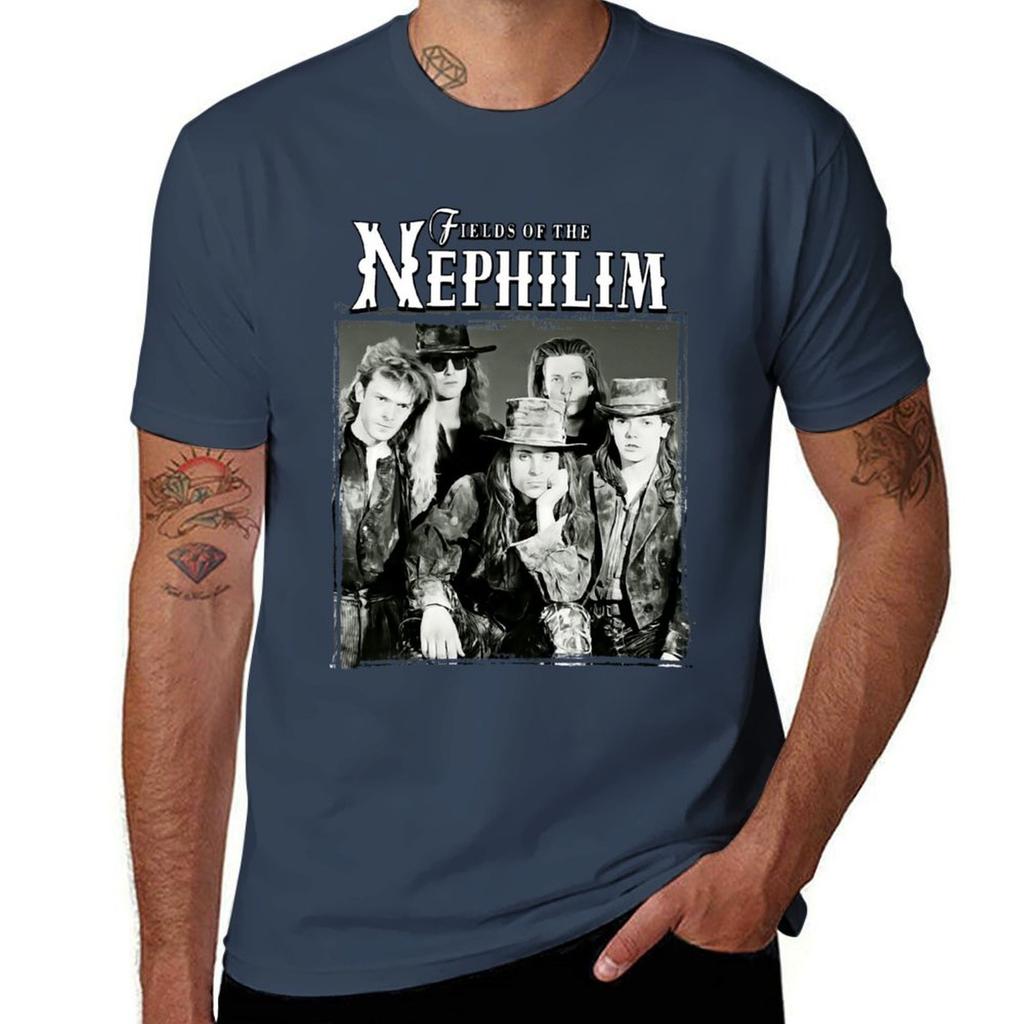 Felder der Nephilim Band T-Shirt Jungen Tierdruck Grafik T-Shirt kundenspezifische koreanische Mode Vintage T-Shirt Männer