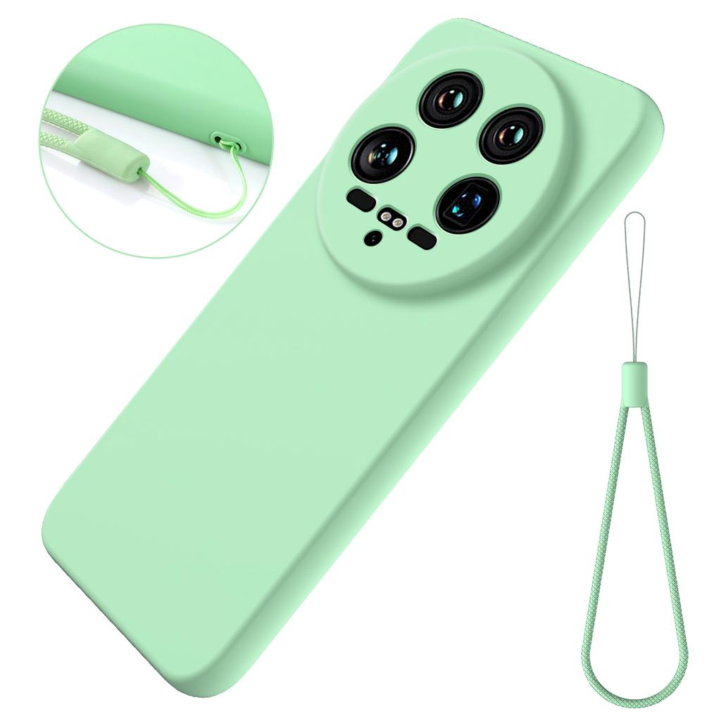 For Xiaomi 14 Ultra Phone Case Liquid Silicone Protective Cover with Hand Strap