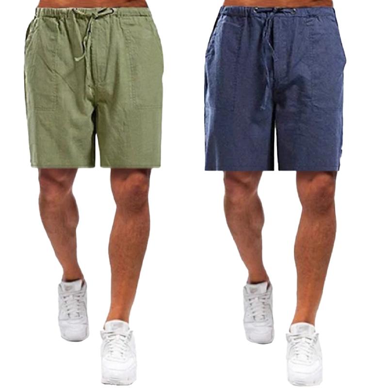 1Pc Streetwear Breathable Cotton Summer Mens Clothes Soft Men's Shorts Pants Fitness Solid Color