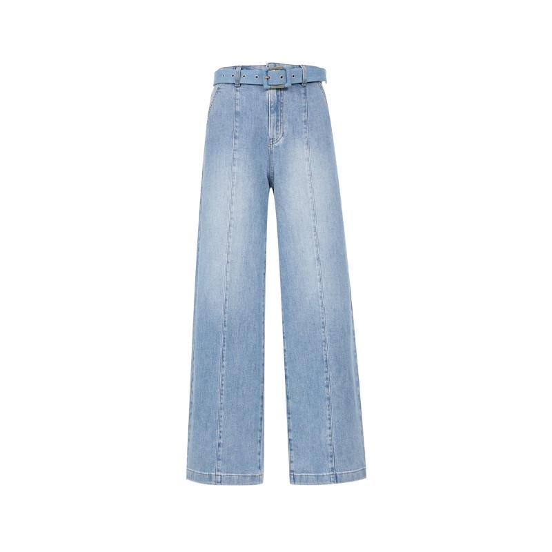 Veromoda 2025 Summer Belted Wide-Leg Jeans