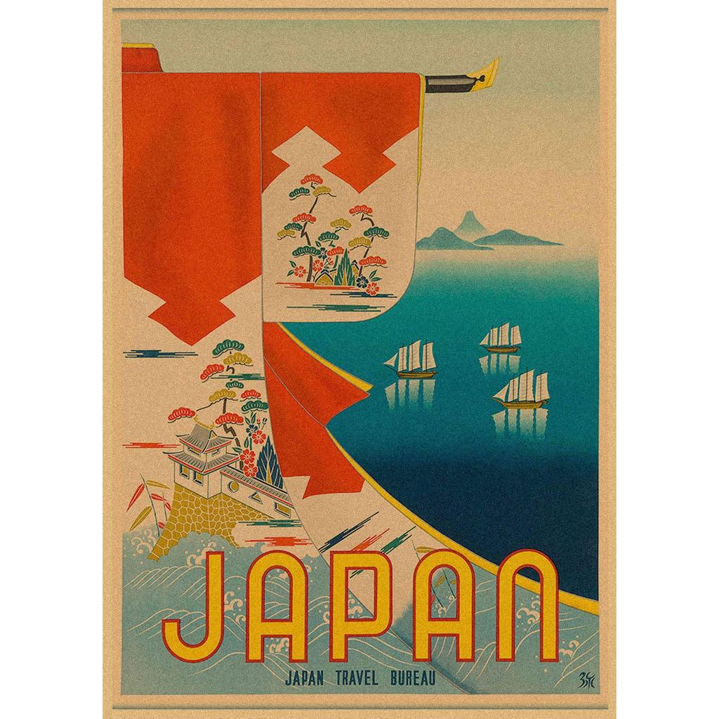 Retro Japanische Landschaft Poster: Sushi Restaurant & Izakaya Wandkunst 391