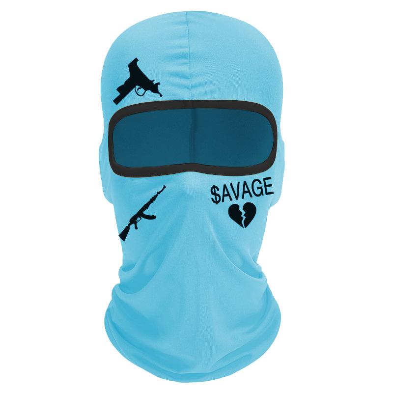 

Love pattern anti knock riding mask, motorcycle hood, summer outdoor breathable printed sports headscarf небо синє кольору