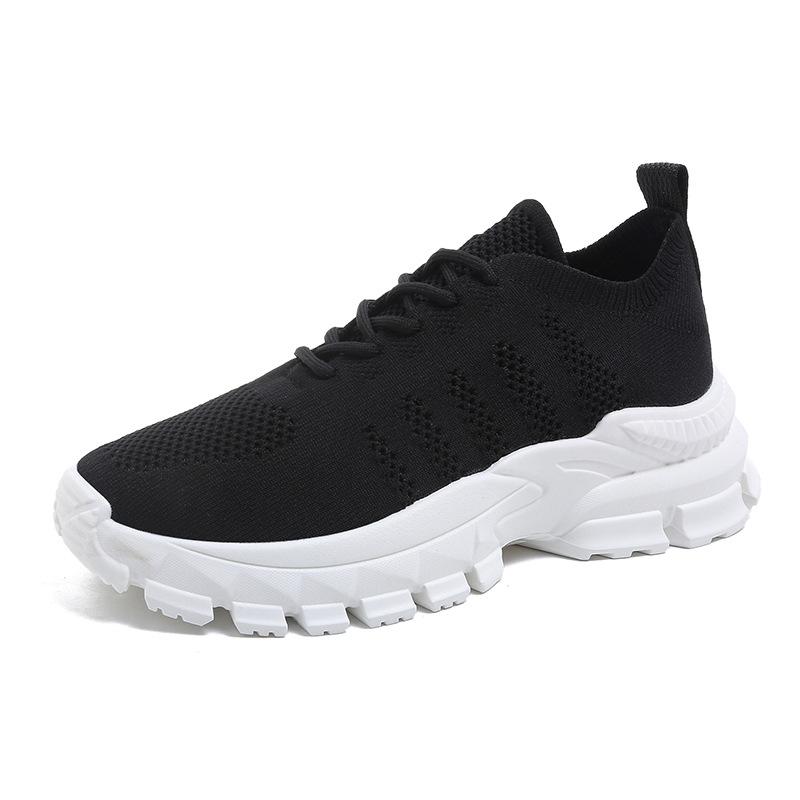 

Flying woven mesh breathable single shoes 2025 women s new low-top thick-soled one-pedal versatile casual dad shoes 40
