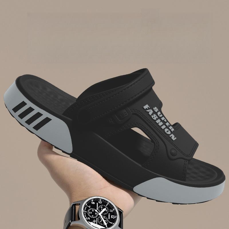 

Men s Summer Outdoor Dual-use Sports Beach Sandals, Anti-slip Wear-resistant Driving Slippers for Men 43-44 чёрный