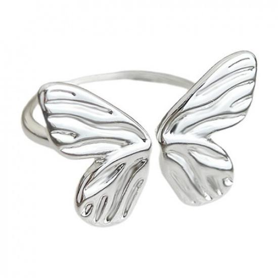 Beautiful Electroplated Butterfly Ring with Adjustable Fit for Trendy Styles