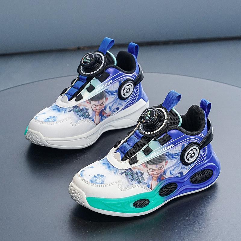 Nezha boys shoes 2025 spring and autumn mesh classmates boys sports shoes middle and older children running shoes children's sports shoes