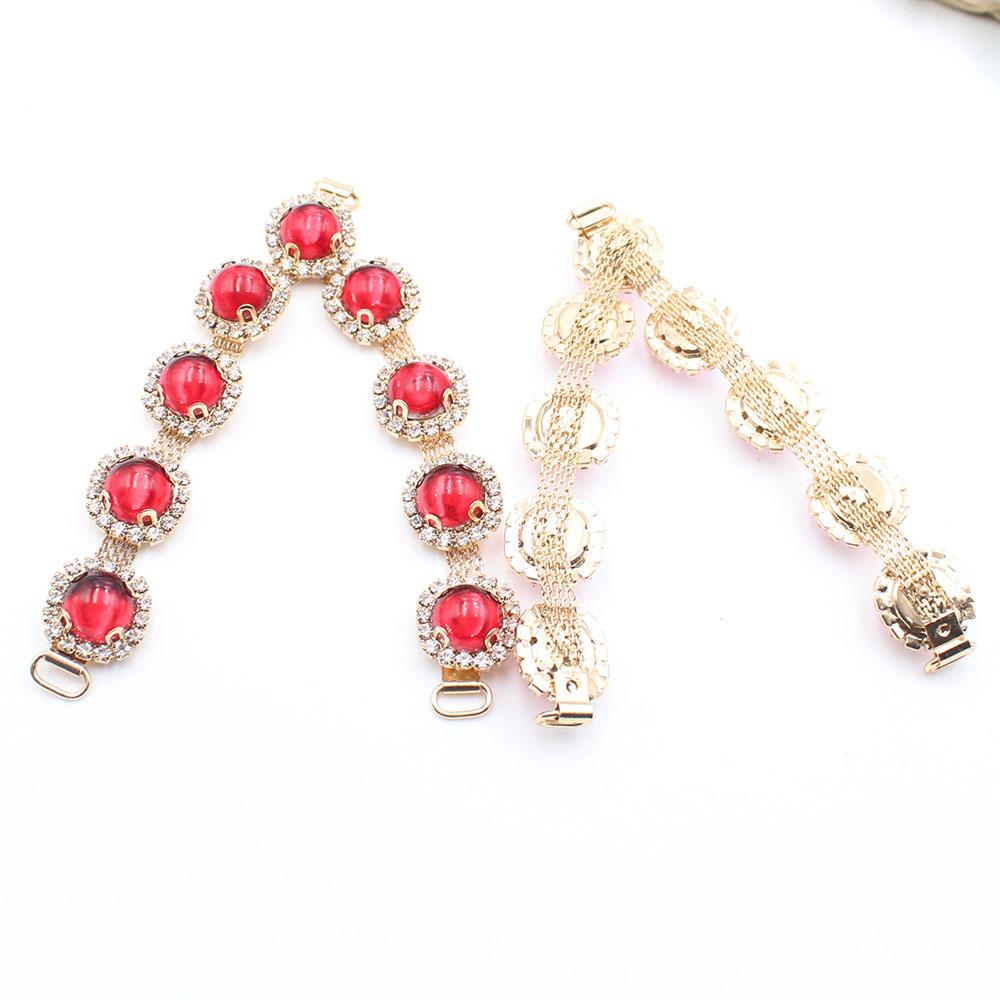 1 piece of multi-color side 115mm rhinestone shoe buckle clothing bikini chain DIY beach flip flops clothing decoration chain