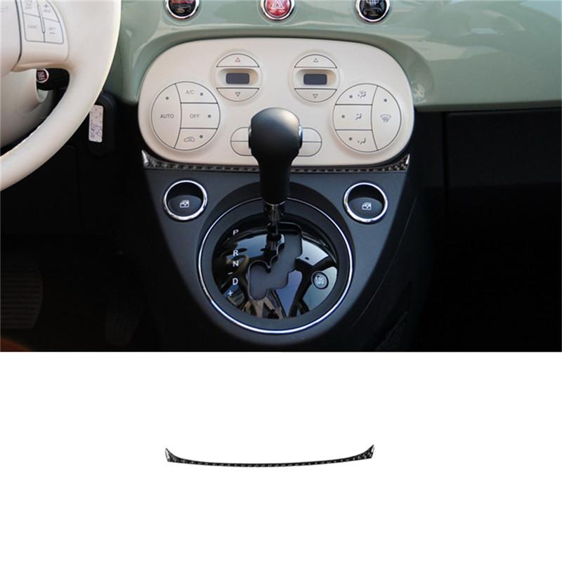 Black Car Interior Decoration Protection Carbon Fiber Sticker For Fiat 500 2012-2015 With Navigation System