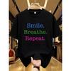 English Letter Printed Women's Round Neck T-shirt Summer Casual Short Sleeved Top Street Women's Versatile