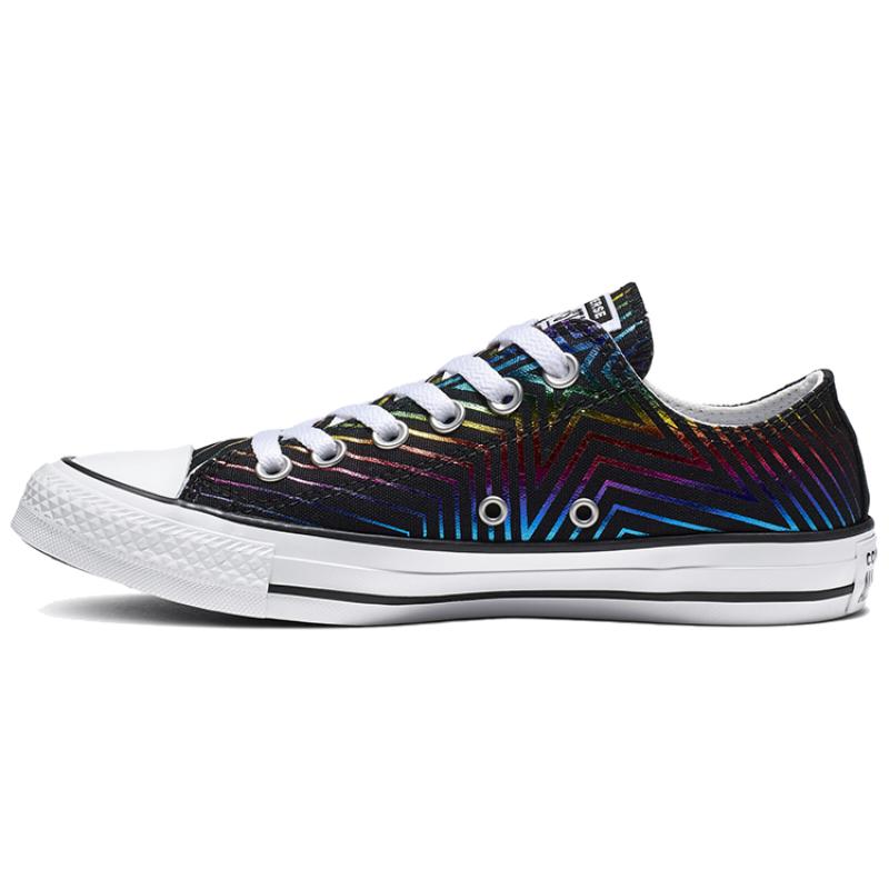 

Converse Chuck Taylor All Star Exploding Star Low Top Metallic Explosive Star Pattern Non-Slip Low Top Canvas Shoes Women s Black 35