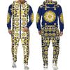Trening pentru bărbați cu imprimeu 3D Phnom Penh auriu, stil hip hop, hanorac cu mânecă lungă, pantaloni, costum de primăvară toamnă, set de îmbrăcăminte sport pentru jogging pentru bărbați