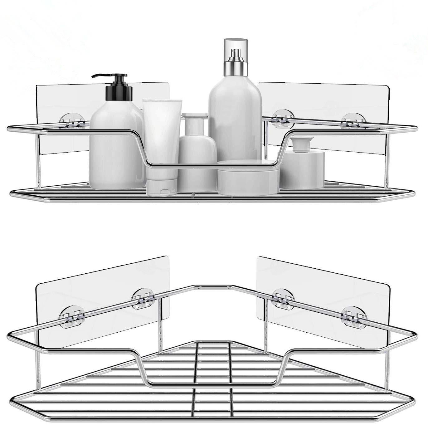 Corner Mounted Rustproof Wall Organizer Basket Shelf