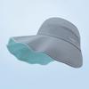Sunscreen Folding Empty Top Cap Visor Hat Double-face Sun Hat Ice Silk High Ponytail Hat  Girls