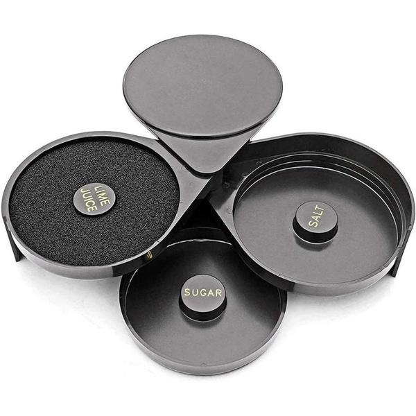 

1 упаковка, 3-уровневый стеклянный риммер для маргариты и коктейля, барменский инструмент, солонка для специй