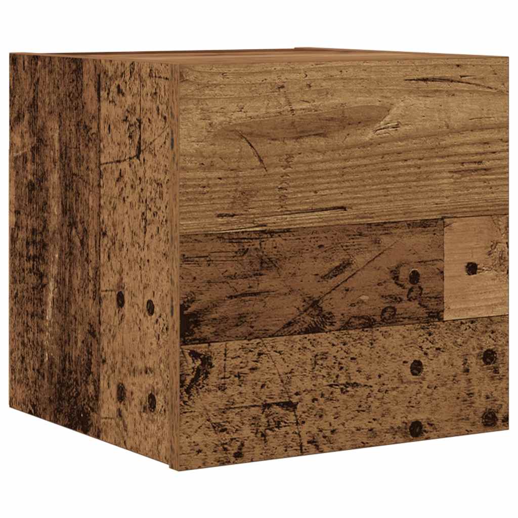 Wall Mounted TV Cabinet with Rustic Wood Look 30.5 x 30 x 30 cm