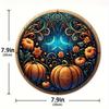 2d Flat 20*20cm, Popular Home Decoration, Autumn Pumpkin Wooden Circular Logo, Creative Decorative Plaque, for Home, Kitchen, Garden, Bar Decor.
