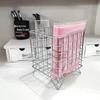 Large Capacity Wrought Iron Desktop Storage Basket for Dormitory and Cosmetics