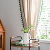 American Style Cotton And Hemp Printing Daisy Kitchen Curtain Green Tassel Semi-shading Study Bedroom Window Finished Curtain