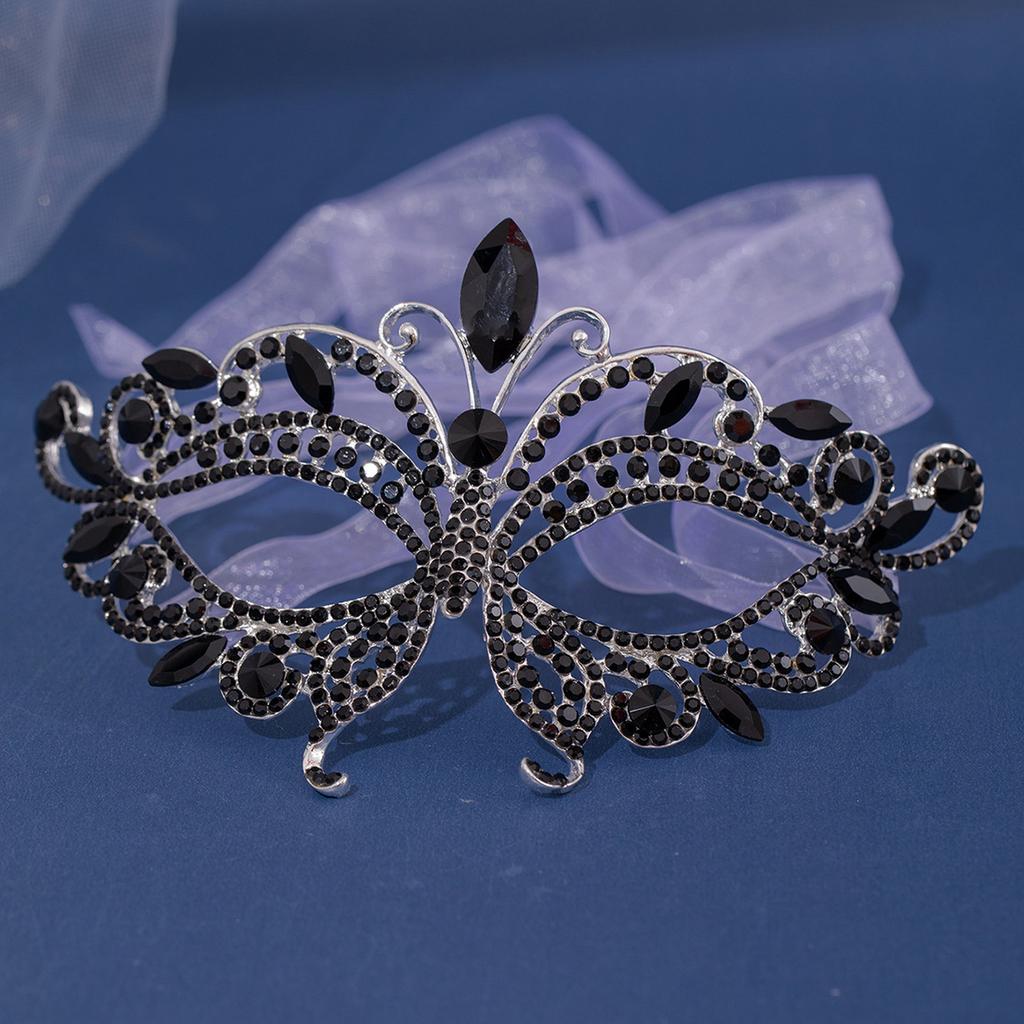 Women Crystal Masquerade Mask Rhinestone Fancy Mask Evening Party Mask for Masquerade Ball Banquet Cosplay