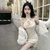 Summer Women Hanging Neck Backless Dress Hot Knitted Sling Dress Slim Sexy Dresses