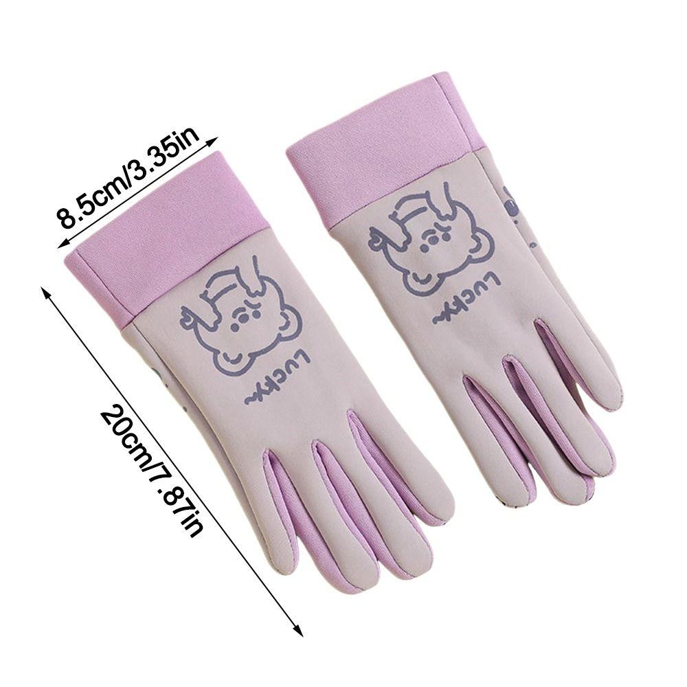 Fleece Lined Kids Mittens Cartoon Full Finger Gloves Outdoor Sports Gloves  for Kids Christmas Gift