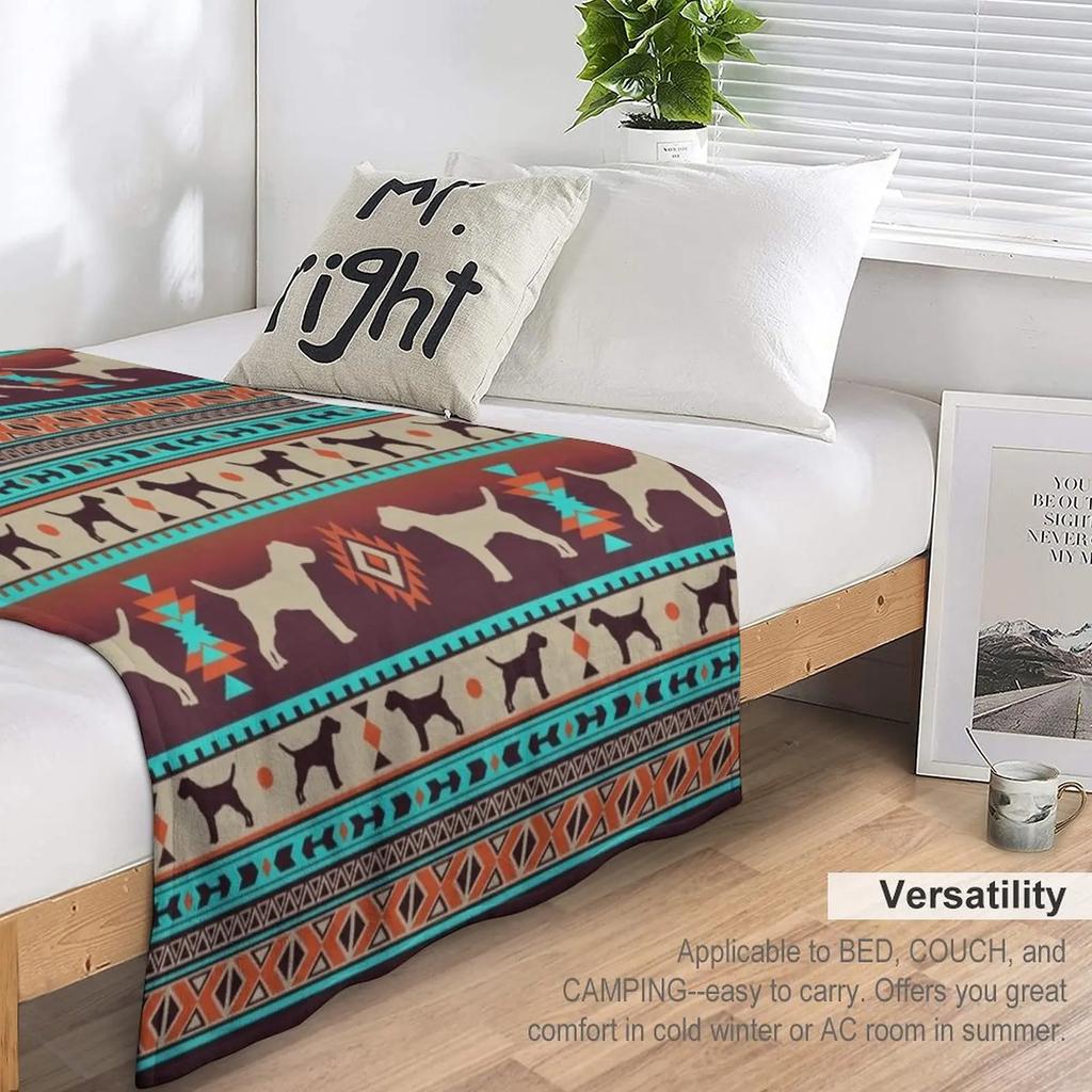Boho dogs | Border terrier sunset Throw Blanket Shaggy Blanket Luxury St Blanket Thermal Blanket Fluffy Soft Blankets