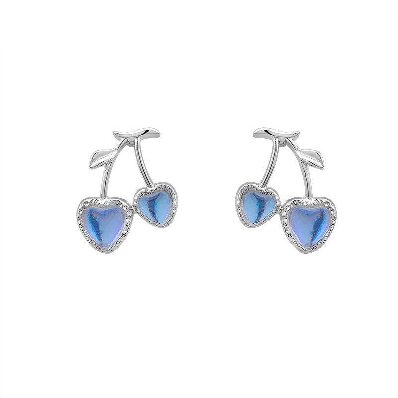 Sweet and Cool Spice Girls Laser Cherry Love Earrings New Year's Tide Niche Earrings Earrings Women's New