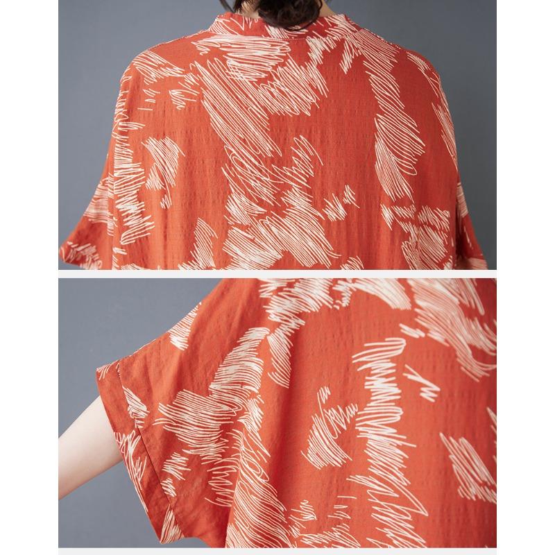 Dimanaf 2025 Summer Women Plus Size Dress Casual Dress Beach Loose Basic Vintage Printing Long Dress Maxi