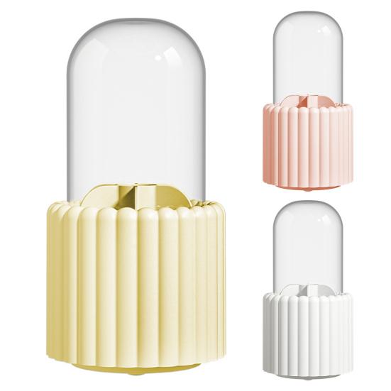 Makeup Brush Holder 360 Rotating Dustproof Lid Compartment Design Large Capacity Cosmetic Brush Storage Case