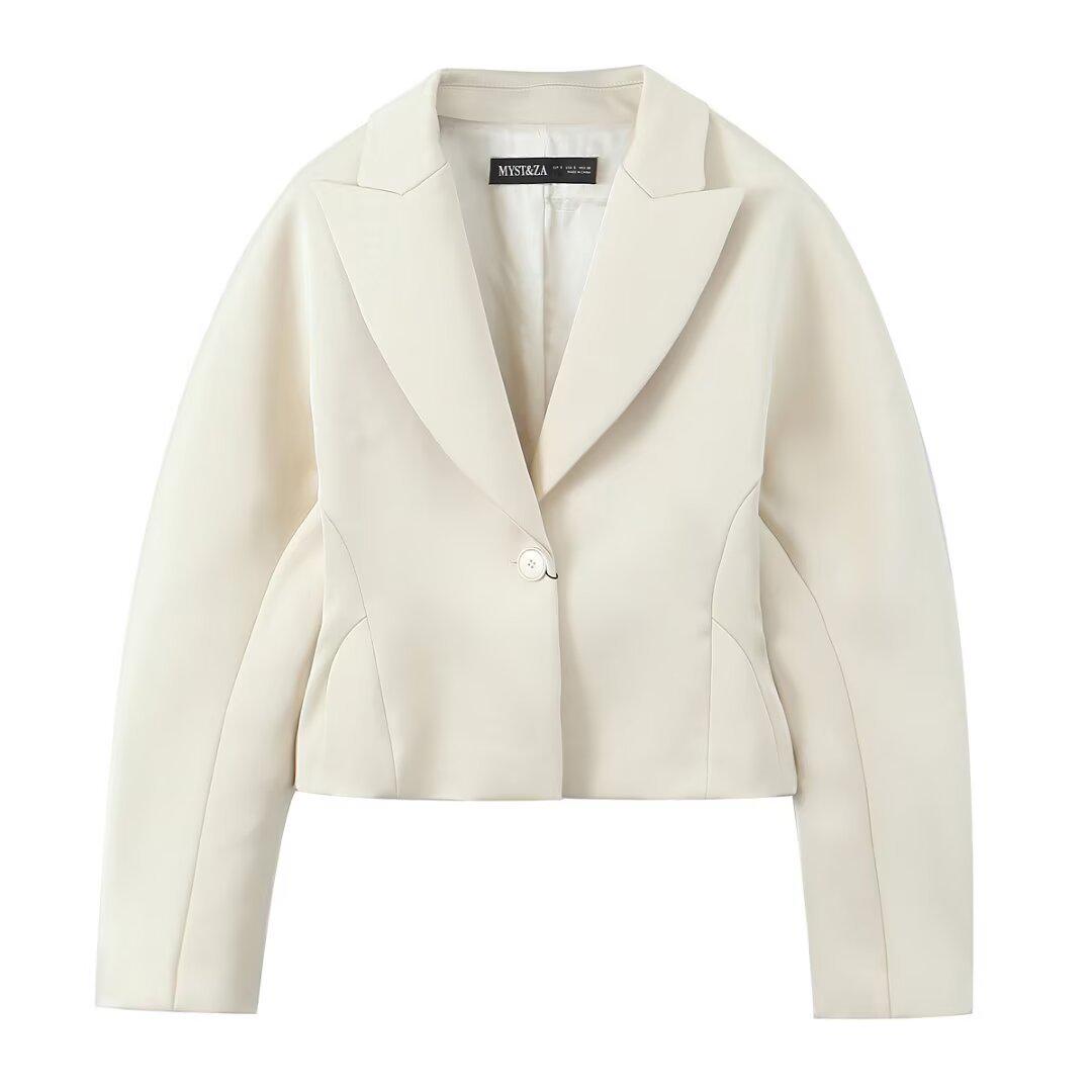 

Женский атласный пиджак и широкие брюки в пригородном стиле 9561925 9353925 L