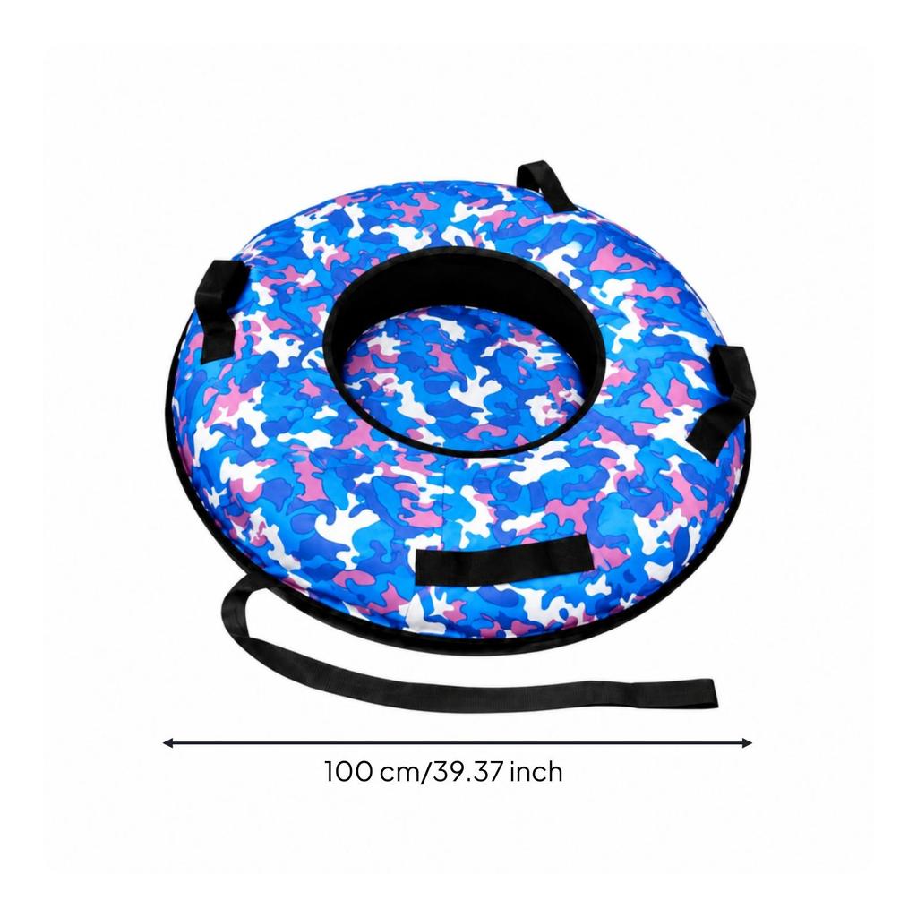 Inflatable Snow Tube Low-Temperature Resistant with Tow Strap Winter
