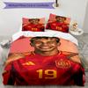 Lamine Yamal Football Graphic Bedding Set,Cozy Bed Linen for Teen Boys Bedroom Decoration,Perfect Birthday Gift,Washable Duvet Cover with Pillowcases,
