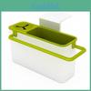 Stylish Green With White Suction Cup Base Kitchen Brush Sponge Holder For Easy Draining