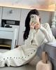Autumn and Winter Knitted Dress Lapel Slim Fit Knee-length Knitted Dress with Coat Inside 4 Colors