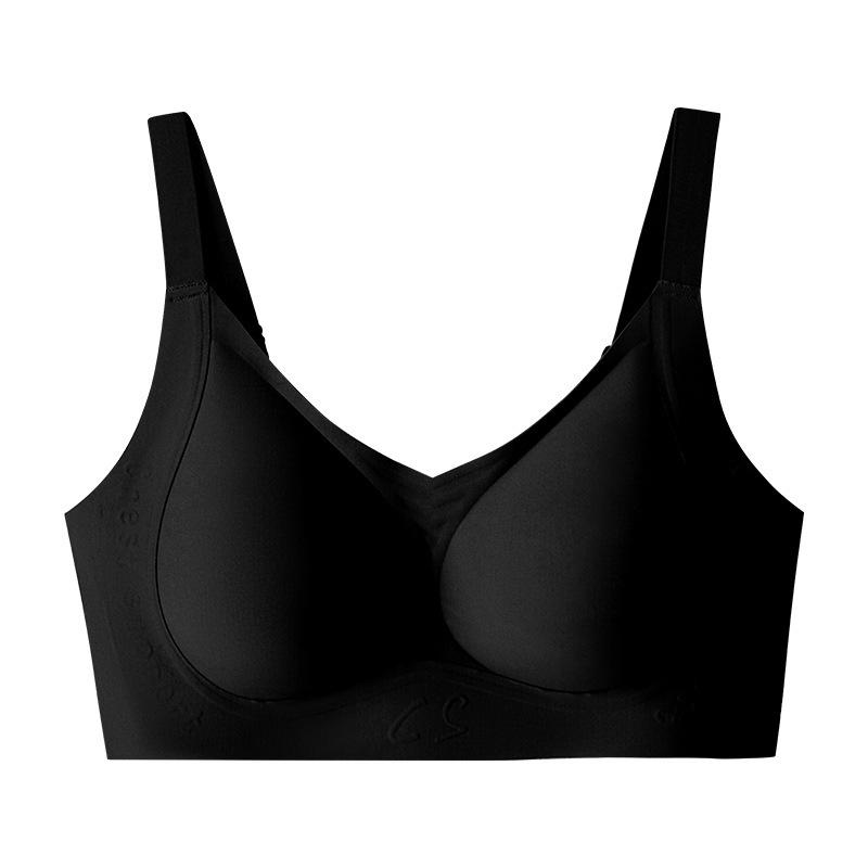 Jelly Black Technology Underwear Women's Big Breasts Show Small Traceless Upper Support Soft Support Gathering Anti-sagging No Steel Ring Bra