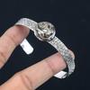 Daughters Day Deal 925 Silver Natural Turritella Agate Mother Birthday Bangle