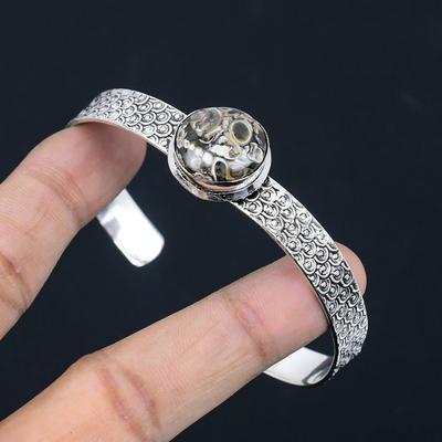 Töchtertag Angebot 925 Silber Natur Turritella Achat Mutter Geburtstag Armreif