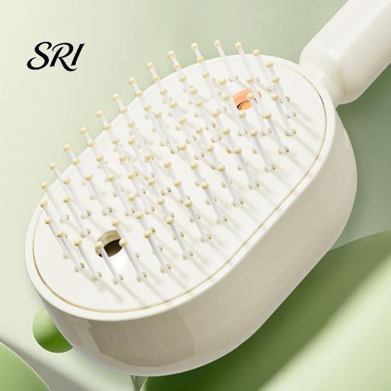 Spazzola per Capelli Lisciante Elettrica con Spruzzo ad Aria e Cuscino d'Aria 2-in-1 Nebulizzante con Facile Utilizzo Acqua Riduce l'Effetto Crespo Antistatico Ritrattile Vapore Massaggio Pettine