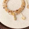 Natural crystal jewelry multi-layer, caramel yellow rabbit fur citrine, hair crystal three-circle bracelet, bracelet, bracelet, bracelet.